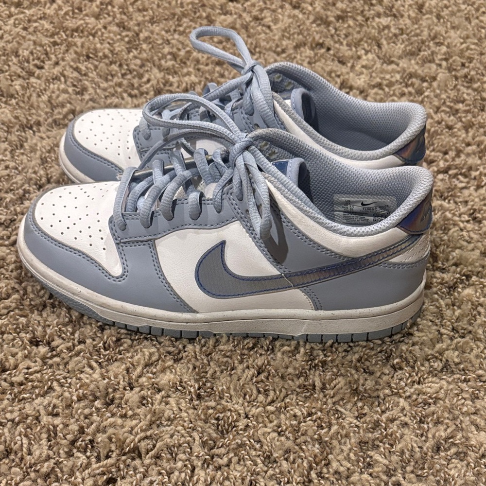 Nike Light Gray and White Low-Top Sneakers